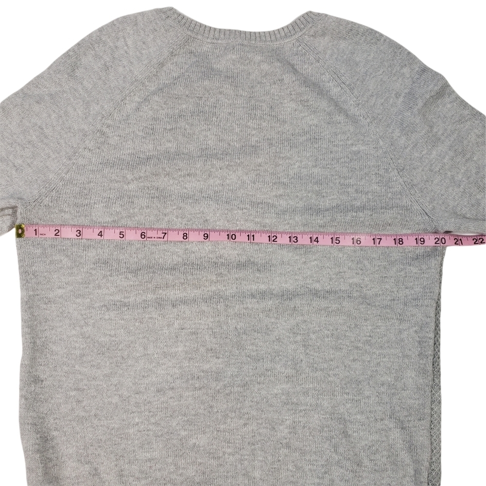 Tommy Hilfiger Light Gray Wool Blend Sweater Size Large Raglan Sleeve Semi-Sheer - Picture 12 of 12
